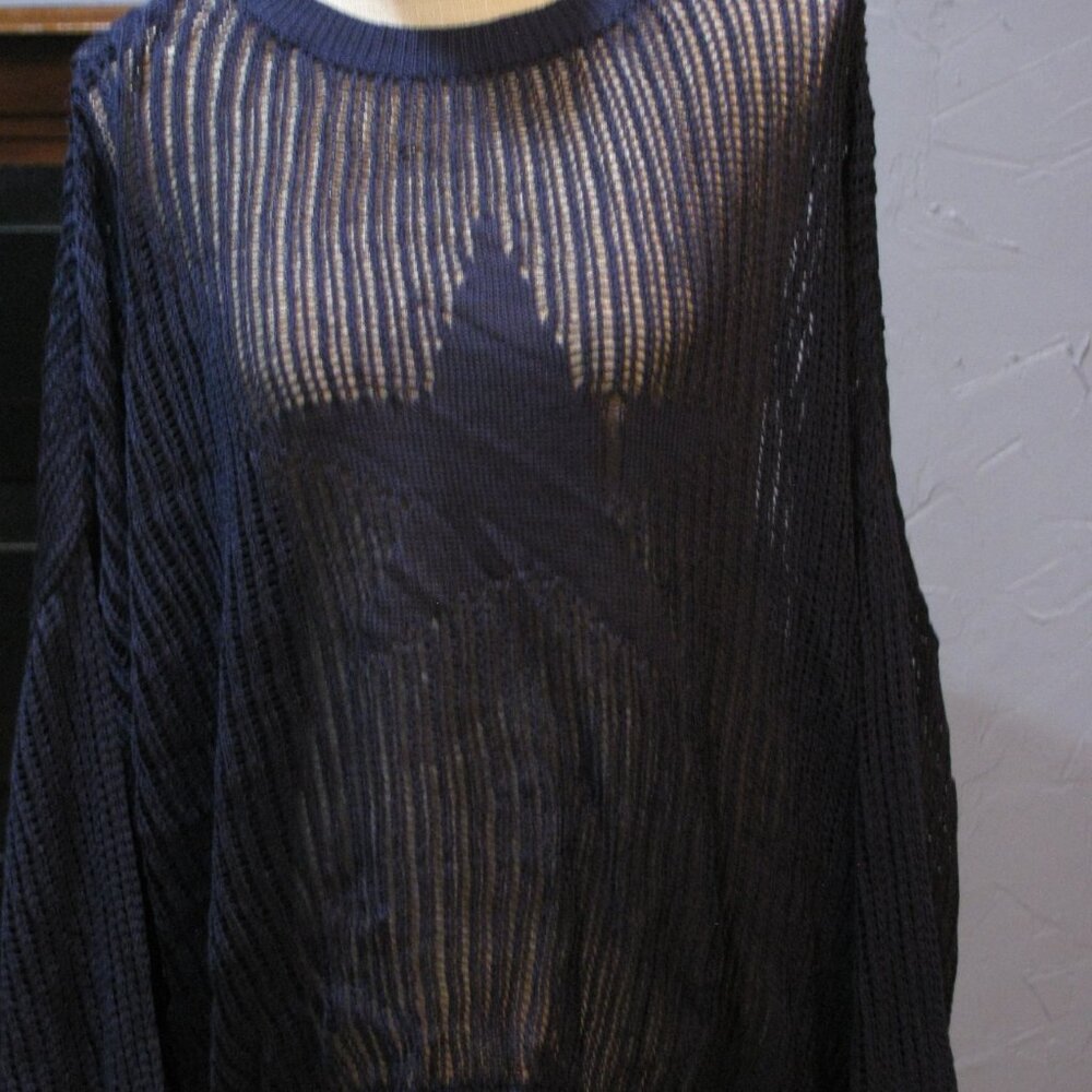 * Unbranded Slouchy Oversized Sweater XXL New Without Tags Blue Open Knit - Picture 2 of 3